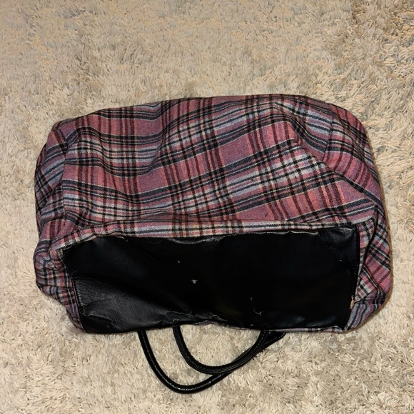 Pink plaid shoulder bag. 14” high and wide. - Picture 4 of 4